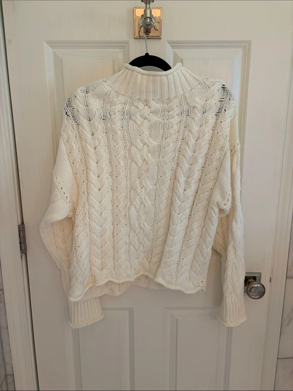 JCrew 2025 Roll neck Cable knit Sweater- IVORY